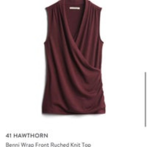 41 hawthorn benni wrap front ruched knit top